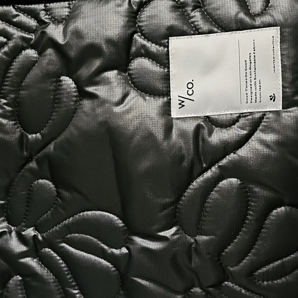 New Eco-Friendly Wasted Collective Black Quilted Hooded Jacket (Unisex) Sz Large - Picture 2 of 7